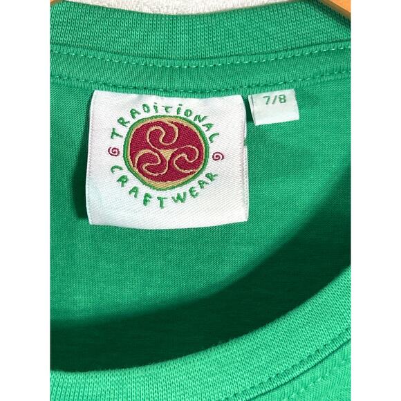 Ireland Sheep T Shirt Tee Green Kids 7 8 St Patricks Day Traditional Craftwear - Picture 3 of 5